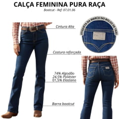 Calça Feminina Pura Raça Jeans Bootcut Amaciado - Ref: 07.0001.000006