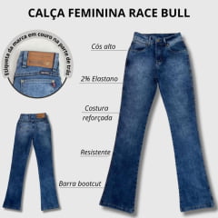 Calça Feminina Race Bull Jeans Authentic World Country Flare Ref:021 SKY