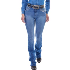 Calça Feminina Radade Lycra Trinket Azul Com Pingentes