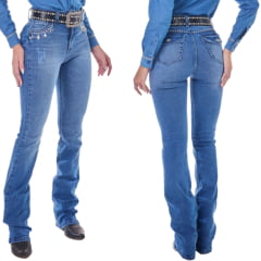 Calça Feminina Radade Lycra Trinket Azul Com Pingentes