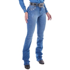 Calça Feminina Radade Lycra Trinket Azul Com Pingentes