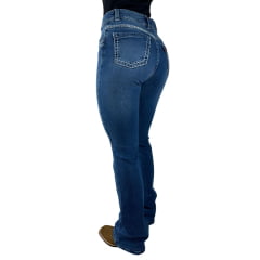 Calça Feminina Red Horse Jeans Stone Flare Com Pesponto Azul Claro REF: 3083