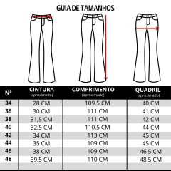 Calça Feminina Stabulos Bootcut Jeans Médio Bolso Bordado Ref:STB 577