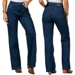 Calça Feminina Stabulos Jeans Azul Amaciada Wide Leg Ref: STB605
