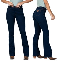 Calça Feminina Stabulos Jeans Azul Escuro Bootcut Básica Ref:STB512
