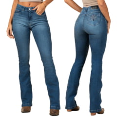 Calça Feminina Stabulos Jeans Bootcut Com Bordado No Bolso Ref:STB682