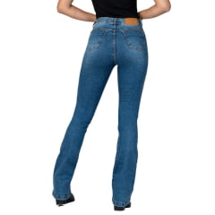 Calça Feminina Stabulos Jeans Médio Bootcut Com Bordado Termo Cavalo Lateral  Ref:STB523