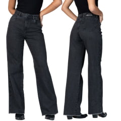 Calça Feminina Stabulos Jeans Preta Básica Reta Ref:STB27