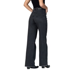 Calça Feminina Stabulos Jeans Preta Básica Reta Ref:STB27