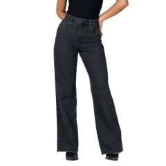 Calça Feminina Stabulos Jeans Preta Básica Reta Ref:STB27