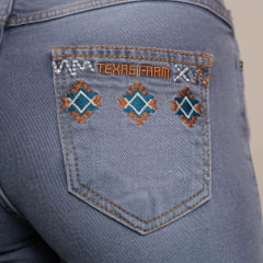 Calça Feminina Texas Farm Free Soul Jeans Bootcut Bordado Nos Bolsos E Pernas Ref:PDF056