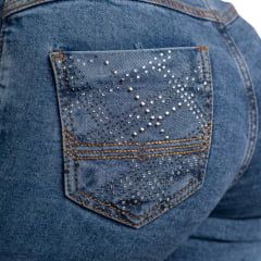 Calça Feminina Texas Farm Jeans Away Com Brilho Na Parte Da Frente E Nos Bolsos De Trás Ref:PDF057