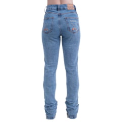 Calça Feminina Texas Farm Jeans Stonado Flare Com Bordado De Penas Vitality Umber Ref:PFD047