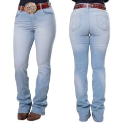 Calça Feminina Texas Farm Western Stich Jeans Claro Bordado Nos Bolsos De Trás Ref: PDF061 Calça Feminina Texas Farm Western Stich Jeans Claro Bordado Nos Bolsos De Trás Ref: PDF061