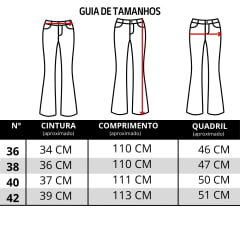Calça Feminina Turkese Sundance Bege Escuro Reta Bordado Marrom/Vermelho E Branco Ref:CA07601