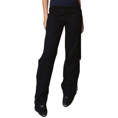 Calça Feminina Turkese Outlaw Black Tecido Preto Com Franjas E Zíper Na Lateral Ref:CA04601