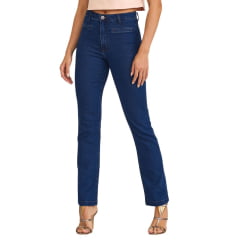 Calça Feminina TXC Jeans Azul Escuro Slim Stretch Básica Reta REF: 30168,