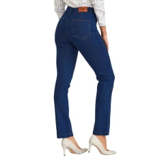 Calça Feminina TXC Jeans Azul Escuro Slim Stretch Básica Reta REF: 30168,