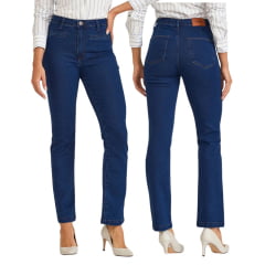 Calça Feminina TXC Jeans Azul Escuro Slim Stretch Básica Reta REF: 30168,