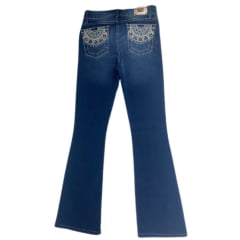 Calça Feminina West Dust Jeans Azul Escuro Atlanta Boot Cut Com Bordado E Brilho Ref: CL28422