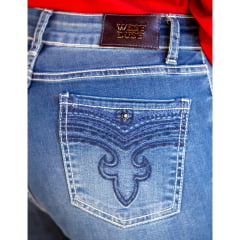 Calça Feminina West Dust Jeans Azul Médio Brigite Bootcut Bordado No bolso Ref CL29748