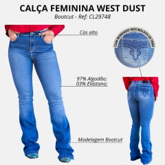 Calça Feminina West Dust Jeans Azul Médio Brigite Bootcut Bordado No bolso Ref CL29748