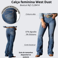 Calça Feminina West Dust Jeans Azul Médio Houston Bootcut Ref CL28414