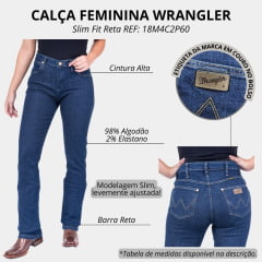 Calça Feminina Wrangler Jeans 18M Western Slim Fit Reta Azul REF: 18M4C2P60 UN