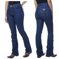 Calça Feminina Wrangler Jeans 20M Western Bootcut Azul Ref:20MD8HD60UN