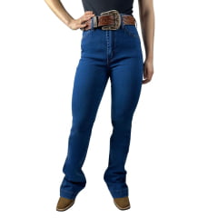 Calça Feminina Wrangler Jeans Azul Stone Com Lycra Sally Flare REF:WF2050