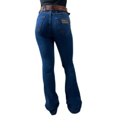 Calça Feminina Wrangler Jeans Azul Stone Com Lycra Sally Flare REF:WF2050