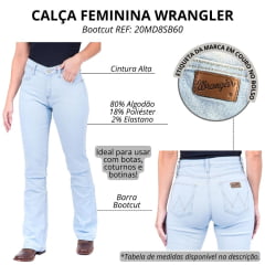 Calça Feminina Wrangler Jeans Delavê 20M Western Bootcut REF: 20MD8SB60