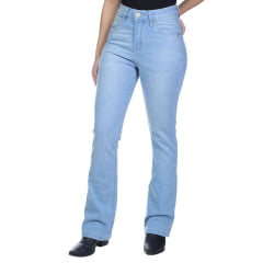 Calça Feminina Wrangler Jeans Delavê Com Lycra Cintura Média Bootcut Ref:09MWZBY32UN