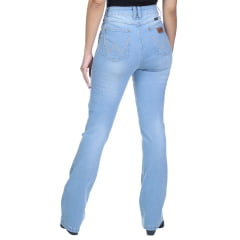 Calça Feminina Wrangler Jeans Delavê Com Lycra Cintura Média Bootcut Ref:09MWZBY32UN