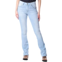 Calça Feminina Wrangler Jeans Delavê Com Lycra Cós Médio Boot Cut Ref.09MWZSB32UN