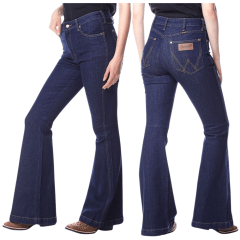 Calça Feminina Wrangler Jeans Maxi Flare Azul Ref. WF2102UN