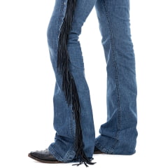 Calça Feminina Zenz Western Jeans Caballus Azul Com Franjas Removíveis Ref:ZW0226021-1771