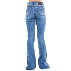 Calça Feminina Zenz Western Jeans Logorn Com Detalhe De Abertura Na Barra Ref:1384-ZWO 125019
