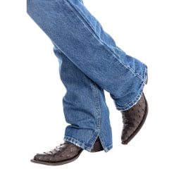 Calça Feminina Zenz Western Jeans Miss Cowboy Destroyer Básica Com Detalhes Bolsos Com Pelos Ref:ZW0325009-1583