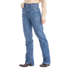 Calça Feminina Zenz Western Jeans Miss Cowboy Destroyer Básica Com Detalhes Bolsos Com Pelos Ref:ZW0325009-1583