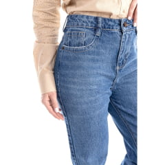 Calça Feminina Zenz Western Jeans Miss Cowboy Destroyer Básica Com Detalhes Bolsos Com Pelos Ref:ZW0325009-1583