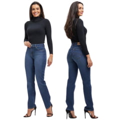 Calça Jeans Feminina Azul Médio Marion Premium Strech Super Alta New - Ref. 3242L