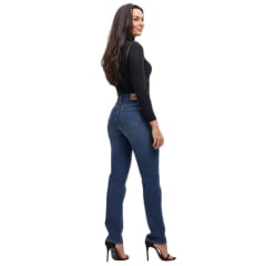 Calça Jeans Feminina Azul Médio Marion Premium Strech Super Alta New - Ref. 3242L