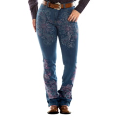 Calça Jeans Feminina King Wester Delavê Com Strass R:1170-3