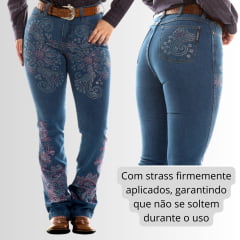 Calça Jeans Feminina King Wester Delavê Com Strass R:1170-3