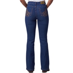 Calça Feminina Laço Forte Bordado Arabesco Ocre Nos Bolsos REF:7034