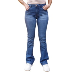 Calça Feminina Lee Hoxie Azul Médio Premium Stretch Bootcut Ref:3416L