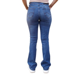 Calça Feminina Lee Hoxie Azul Médio Premium Stretch Bootcut Ref:3416L