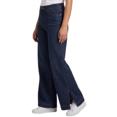 Calça Feminina Lee Wide Leg Premium Denim Cintura Alta Lavagem Escura Ref: 3363L