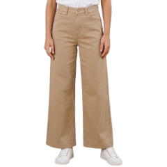 Calça Feminina Lee Wide Leg Premium Sarja Marrom Claro Ref:3369L